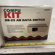 COMPU KIT New In Box Vintage 25 PIN A/B Data Transfer Switch 