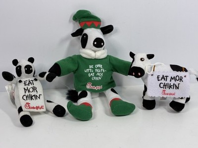 Chick-fil-A Plush Cows Eat Mor Chikin Holiday Christmas Bundle