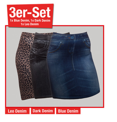 SMART TEX  Jeaneez Röcke 3er Set Gr. L
