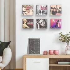 Vinyl Record Shelf Wall Mount, 12 Pack Clear Acrylic Album Record Holder Display