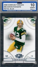 Aaron Rodgers 2008 Donruss Threads Retail Blue #46 Graded ISA 10 Packers /350