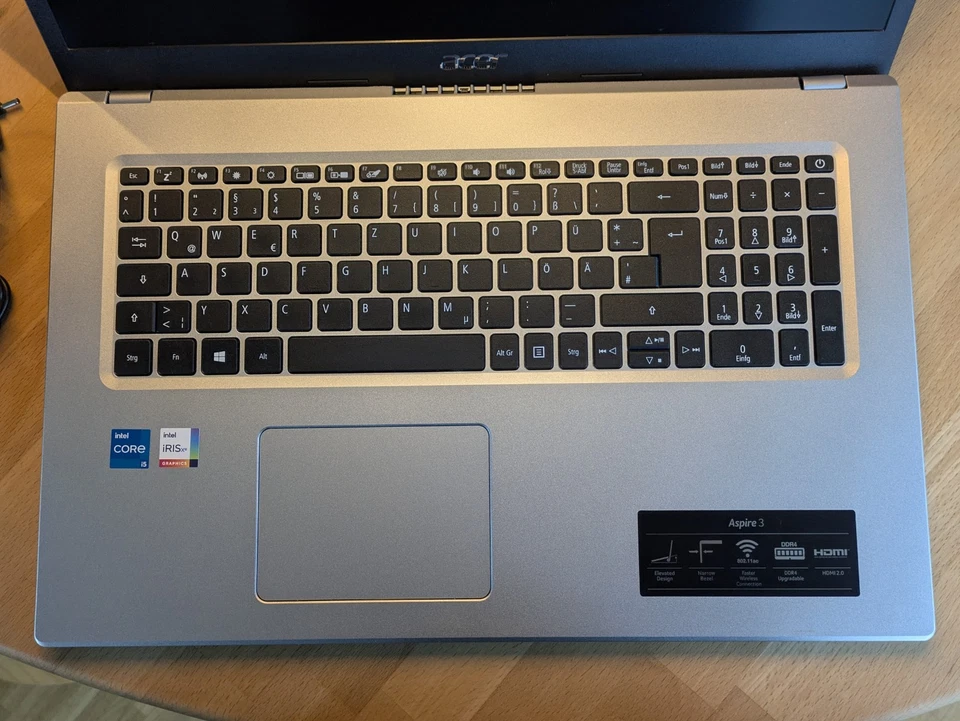 Acer A317-53 17,3" 8GB Intel i5 3,00GHz 512GB Alu-Deckel Windows 11 Office 2019 - Bild 2 von 4