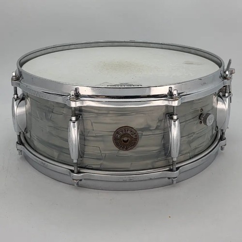 Used Vintage 60s Gretsch Round Badge Snare Drum 14x5 Midnight Blue Pearl - Good