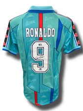 RONALDO NAZARIO SIGNED FC BARCELONA 95/97 AWAY SHIRT (ACG CERT AG16650)