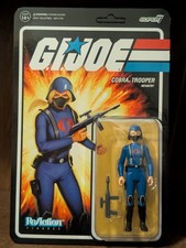 Super7 G.I. Joe ReAction Cobra Female Trooper Long Blonde Hair  Pink  Unpunched