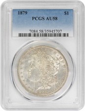 1879 Morgan Silver Dollar AU58 PCGS