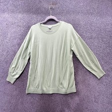 J Jill Pullover Sweater Women Large Green Cotton Blend