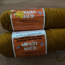 Vintage Miracle Match Worsted Weight Acrylic Yarn - 2 Skein Color Med Gold #M27