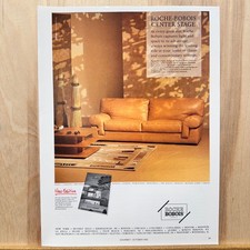 Divano in pelle Roche Bobois Paris 1992 stampa vintage pubblicità arredamento interni pubblicità arte