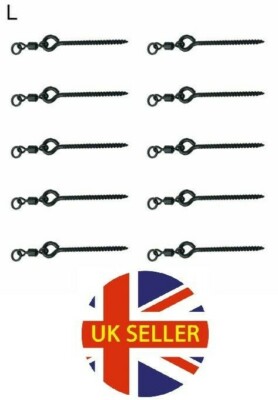 Köderschrauben 8,12,18,mm mit Ringwirbel (rund) Karpfenangeln Terminal Tackle 