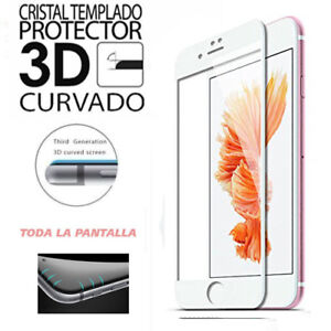 Protector Cristal Templado Completo 4D Para Iphone 8 Blanco