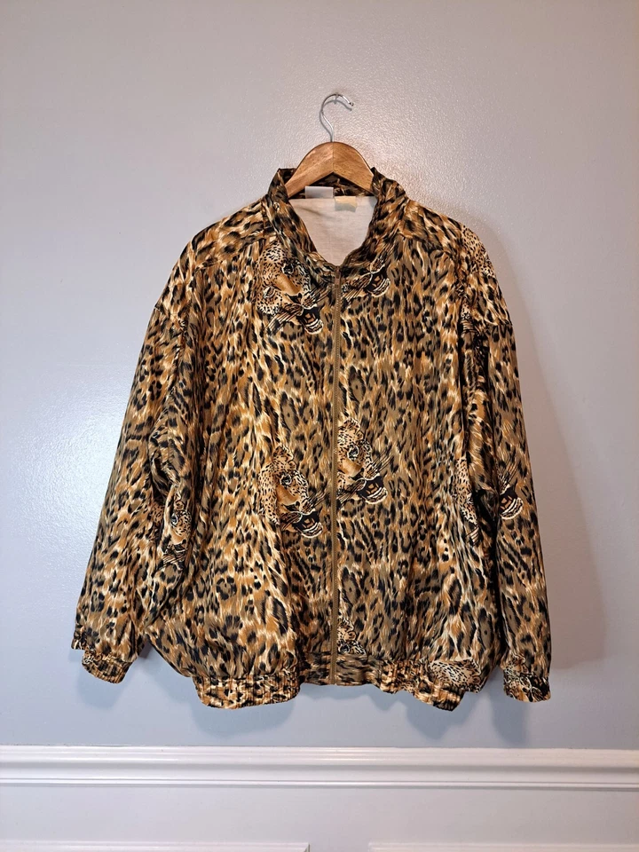 Chaqueta De Colección KAKTUS PLUS Estampado Animal Tigre Cremallera Completa Manga Larga 1X Bolsillos Foto 2 de 4