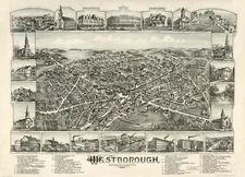 18" x 24" Map of Westborough Massachusetts, 1888