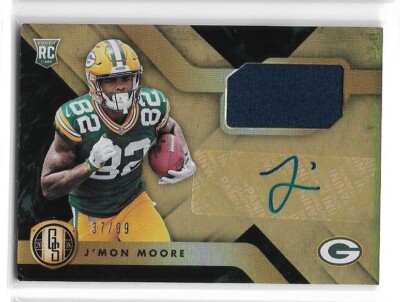 J'Mon Moore 2018 Gold Standard auto/jersey #d 37 / 99  RC  GREEN BAY PACKERS