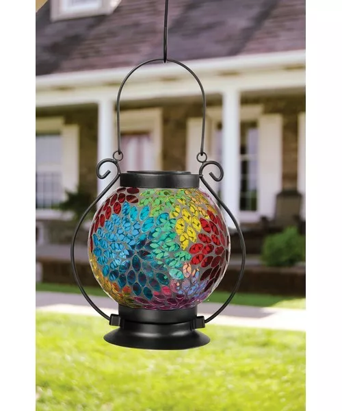mosaic lanterns Solar Mosaic Lantern Prismatic Petal LED