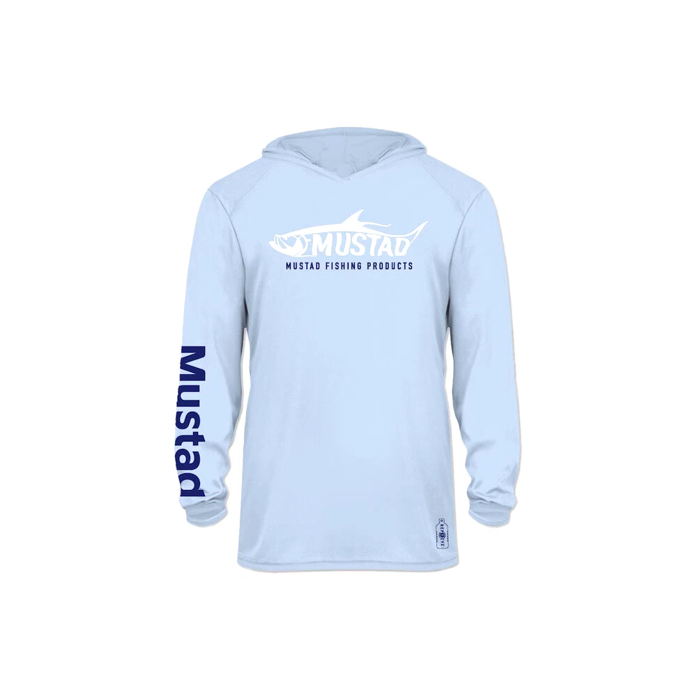 Mustad Solar Tarpon Fish Shirt LONG SLEEVE HOODED Men Performance Dry Fit SMALL