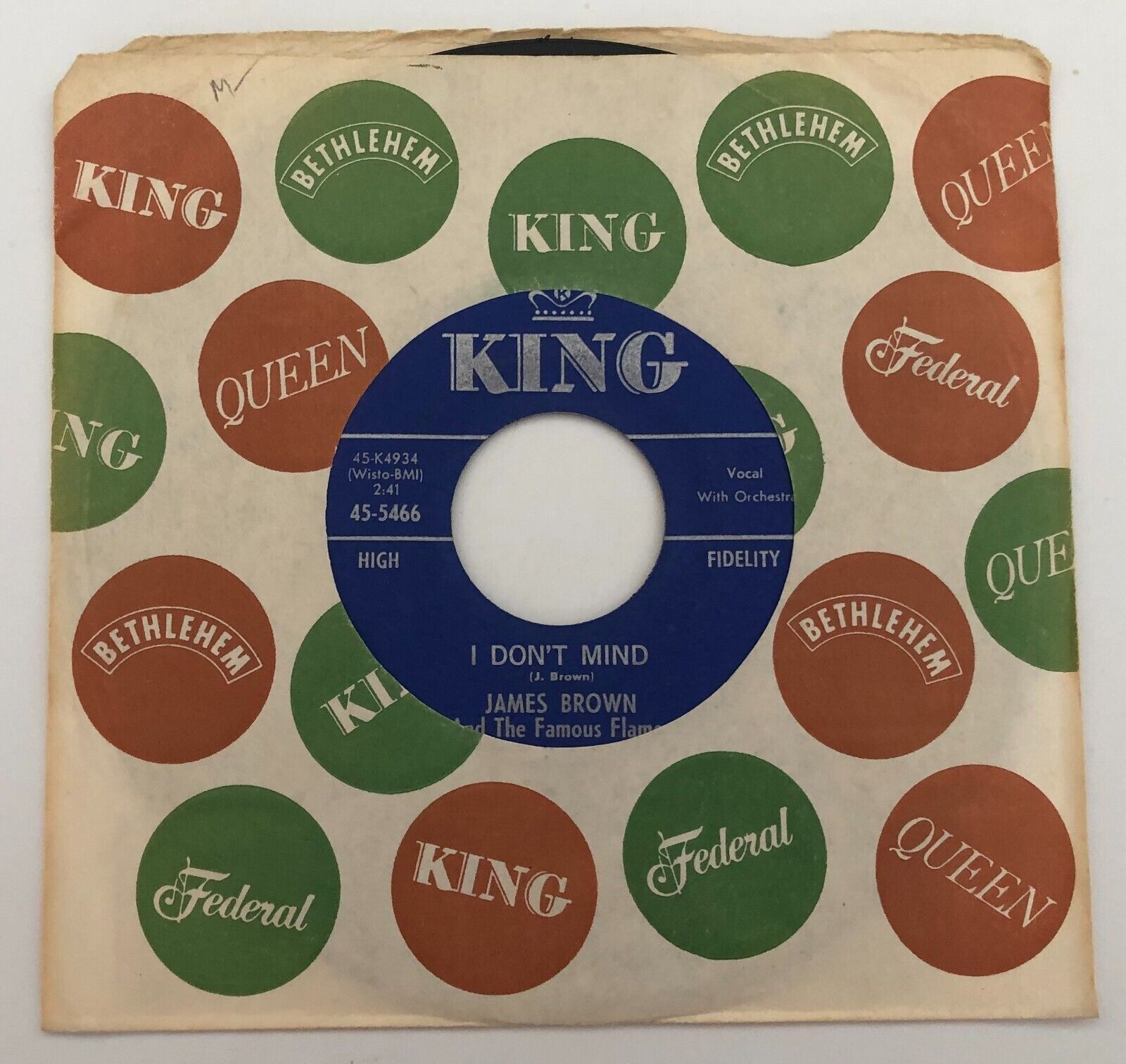'61 R&B Soul M- 45 JAMES BROWN I Don't Mind/Love Don't Love Nobody KING 5466