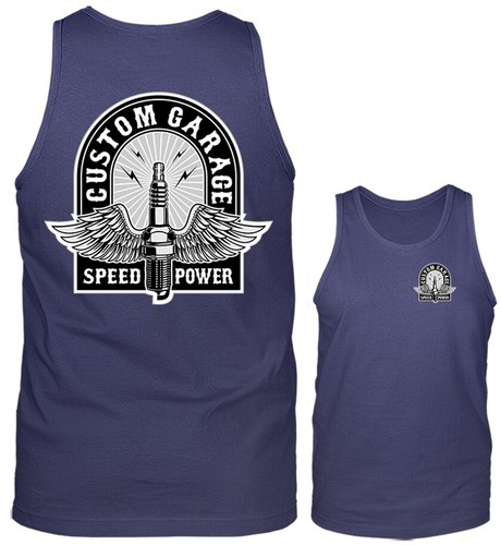 Camiseta sin mangas personalizada con gráfico de motocicleta clásica personalizada para motociclistas de garaje de colección - Imagen 5 de 8