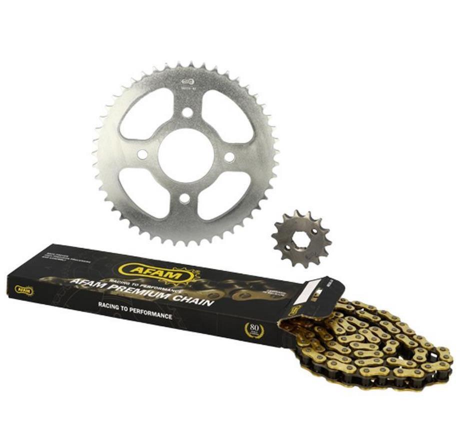 Kit chaîne Afam 428 pour moto Brixton BX 125 Euro 4 millésime 2018 avec transmission 14x47 dents
