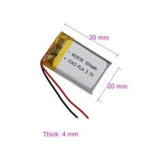 3.7V 200mAh 0.74Wh Polymer Li Lipo Battery Li-ion 402030 For GPS Headset DashCam