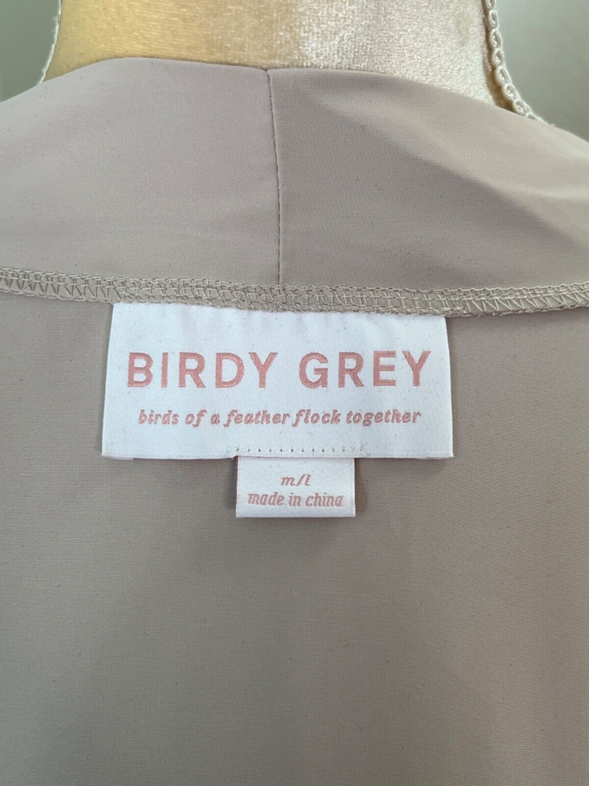 Birdy Grey Kenny Ruffle Robe Size M/L Taupe Brown - image 4