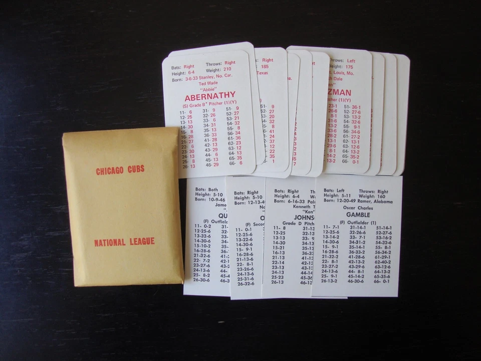 SUPER CLEAN! APBA BASEBALL ORIGINAL & COMPLETE 1969 SEASON PLAYER CARDS + XBs - Image 4 of 4