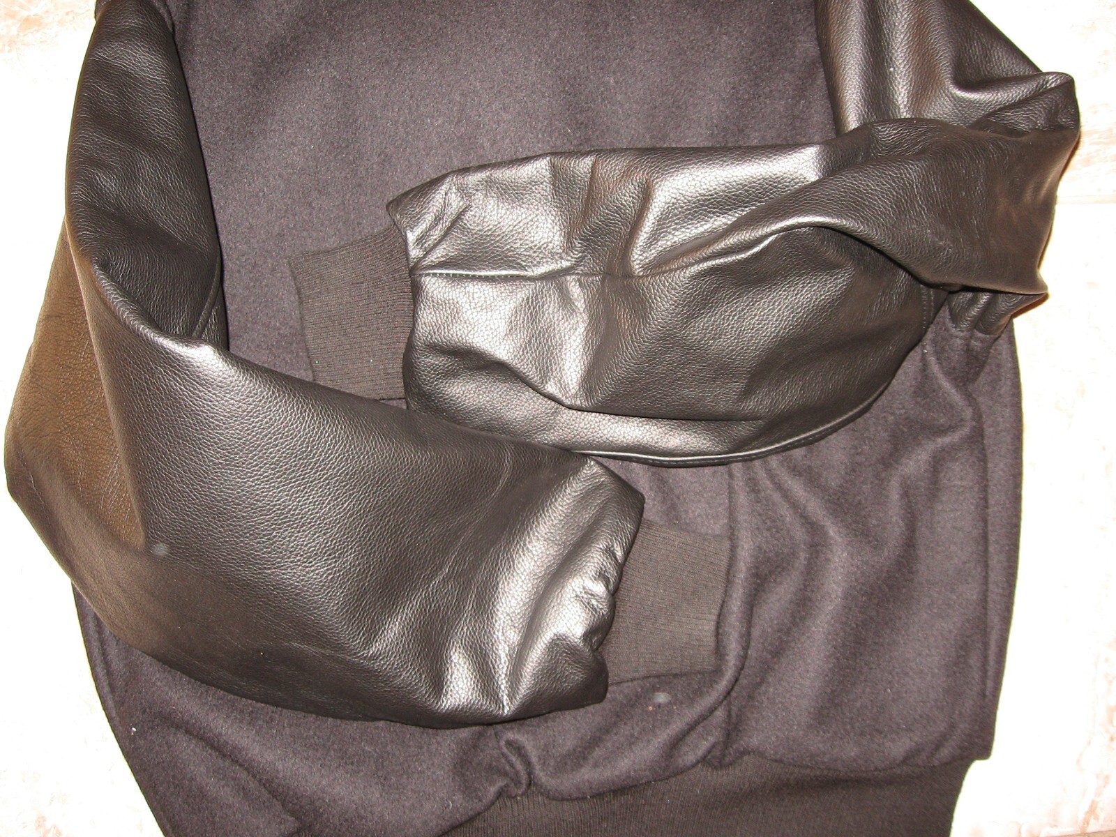 SOUTHPOLE Mens Sumac Black Leather Wool Heavyweight V… Gem