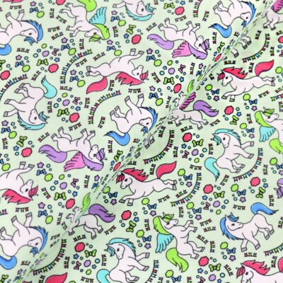 Jerseystoff Kinderstoff Pegasus mint 0,5m Jersey Baumwolljersey
