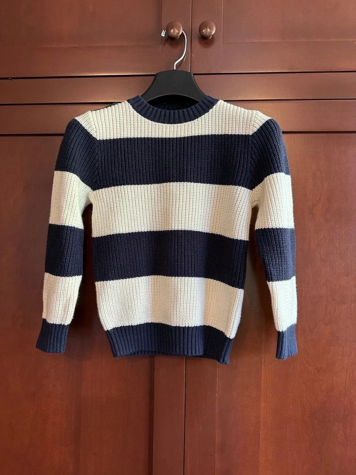 NUEVO Suéter Vintage 1990 Petit Bateau Boys Azul Marino y Marfil Rayas ~ 6 años Foto 3 de 4