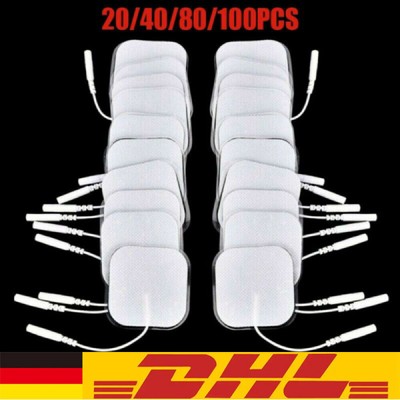 20-100x TENS Elektroden Pads Selbstklebend Für TENS EMS Reizstrom Gerät 4x4cm