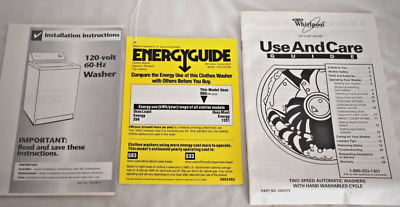 #ad #ad Whirlpool 17BJ120 3B Washer Washing Machine Installation Use amp; Care Guide 1999 $7.19