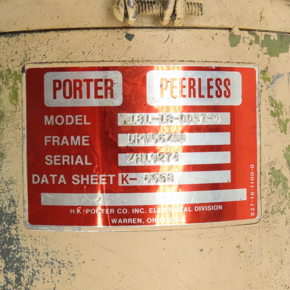 Motor de CC Porter Peerless 181-18-0057-0 eje de 7/8" DPM56ZS6 de Wiedematic 4560 Foto 2 de 4
