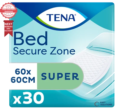 TENA Bed Super Disposable Incontinence Bed Pads 60 x 60 cm Pack of 30