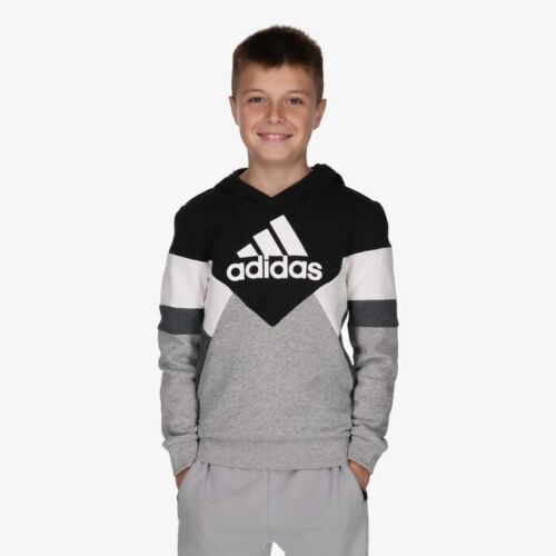Adidas Enfant Sweat-Shirt Coton Modèle B Colorblock Toison avec Capuche - 2 - Picture 1 of 9
