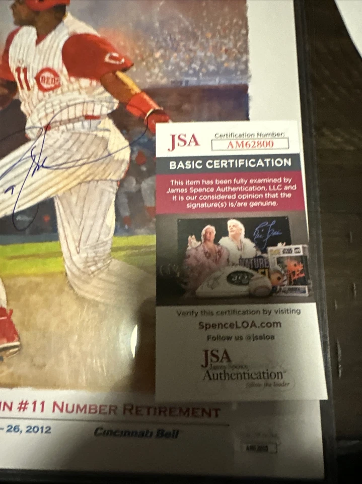 Barry Larkin Signed Auto 8.5 X 11 SGA Retirement Print Reds JSA Autograph Rare - Image 4 of 4