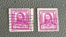 (2) United States Postage James Russell Lowell 3 Cent Stamps 1940