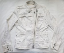 DKNY Jeans Women's Ivory Denim Stretch Jacket w/Two Front Pockets Size L