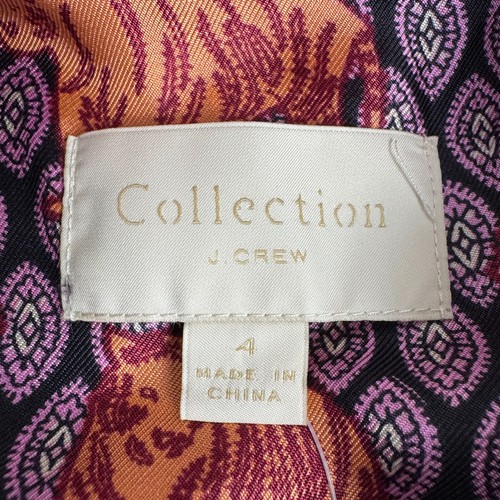 J Crew Collection Button Up Blouse 100% Silk Roaming Tiger Print Womens 4 - Picture 4 of 13