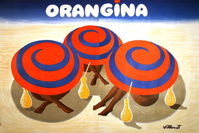 ヴィユモ　オランジーナvillemotORANGINA ビンテージポスター NEW Vintage Orangina Print Poster Bernard Villemot Poster