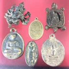 6pcs Thai Monk Amulet Vintage Sacred Energy Buddha Mystic Relic Charm