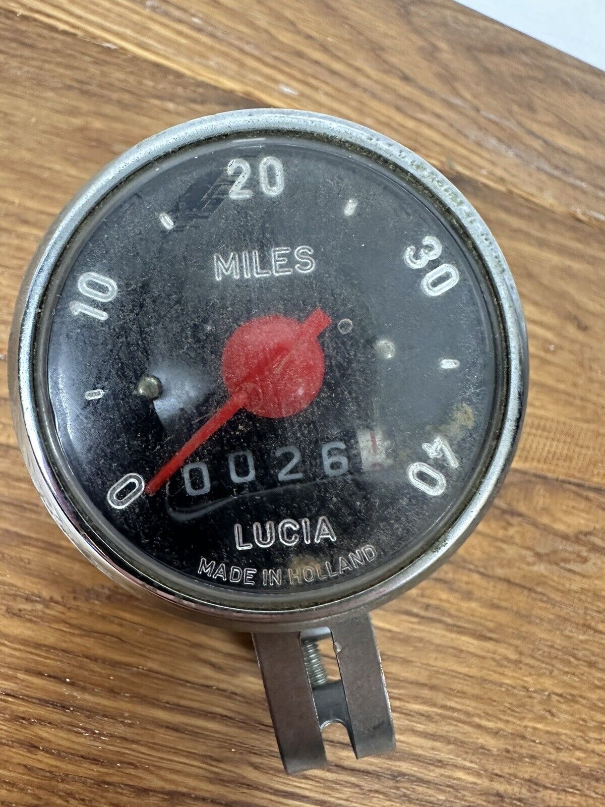 Vintage Lucia Tachometer Made In Holland Bicycle Bike Speedometer