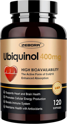Ubiquinol Coq10 400Mg Softgels with Vitamin C & Vitamin E & Selenium, Max-Absorp
