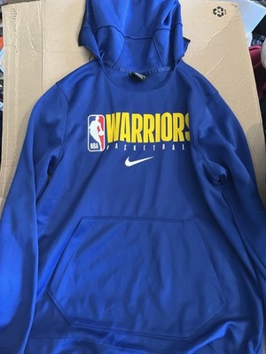 GOLDEN STATE WARRIORS NIKE PULLOVER HOODIE WARMUP FLEECE - ADULT MEDIUM