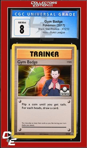 XY Black Star Promo Gym Badge XY210 Pokemon League CGC 8