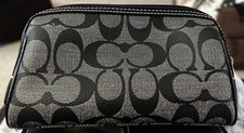 Coach Vintage Small Signature Black Grey Clutch/wallet