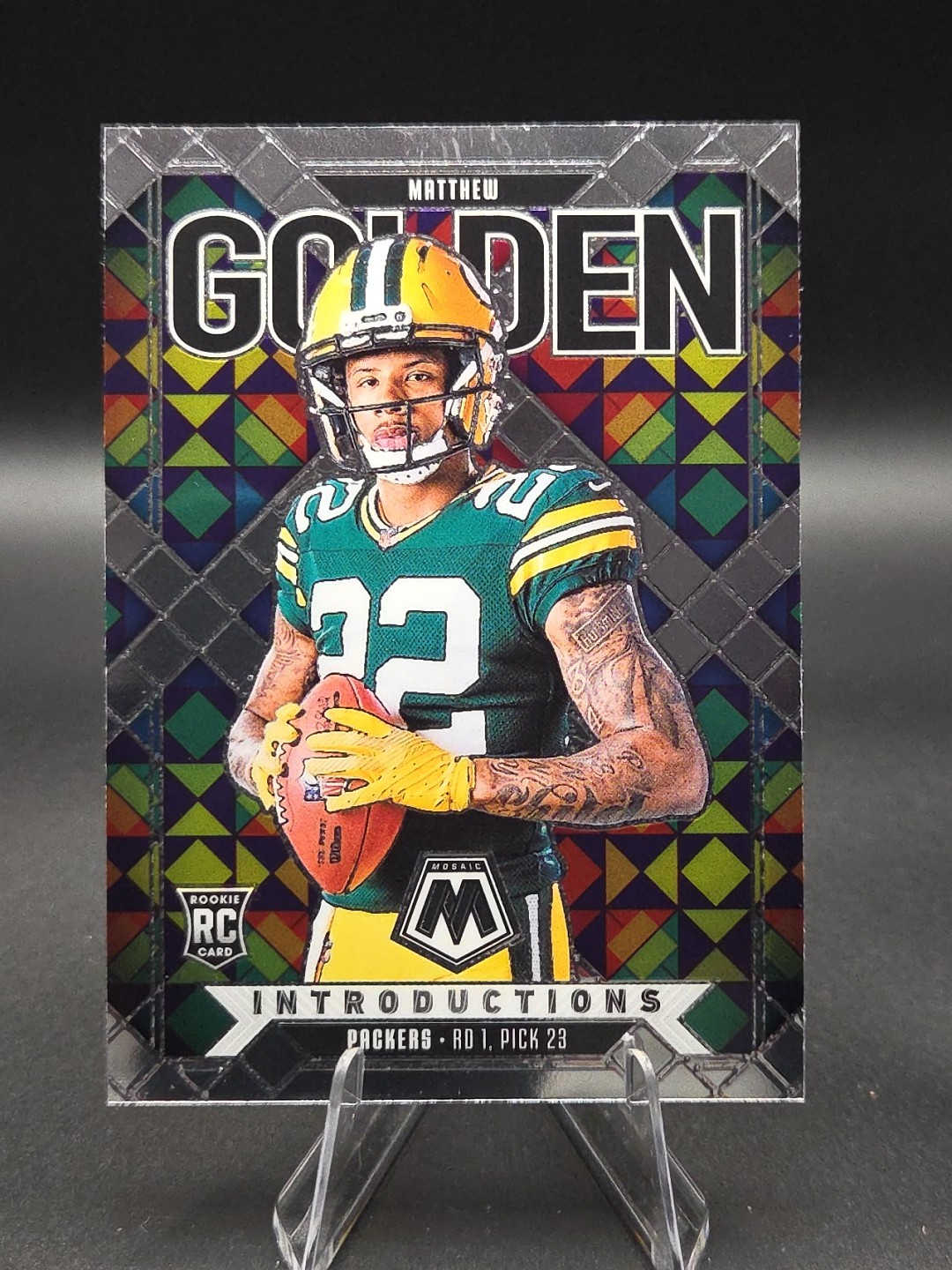 Matthew Golden 2025 Mosaic Football Introductions Silver Prizm Rookie Packers