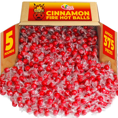 A Great Surprise Red Hot Cinnamon Candy Balls - 5 Pounds - Red Fire Candy Bulk -