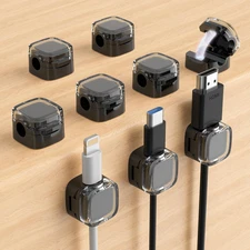 Magnetic Cable Clips, Adjustable Cord Holder Management, Adhesive Wire Keeper Or