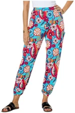 Antthony Women's Genie PrintedStudio StretchCargo Pant Tropical Print