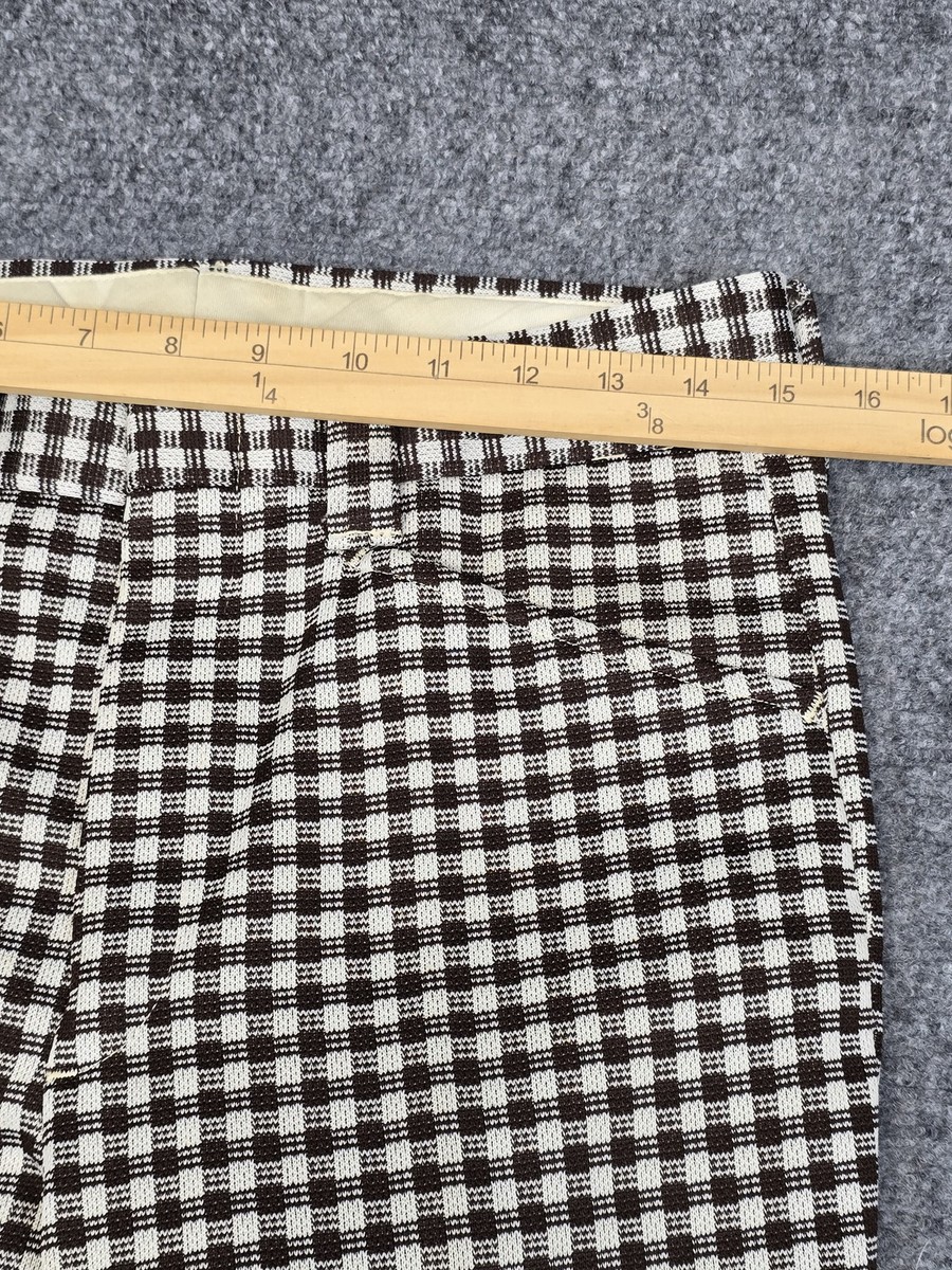 70s-80s USA製 FARAH plaid flared slacks Vintage Farah Pants Mens 34x30 Plaid Flare Checkered Mod